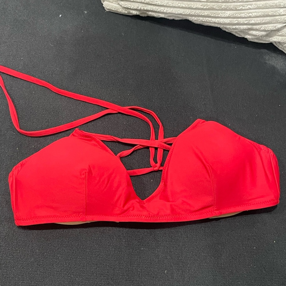J. Crew red bathing suit top